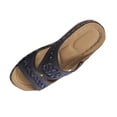 thumbnail image 1 of ShiShine Womens Slip On Wedge Sandals Cutout Lace Detail Open Toe Chic Supportive Sandals, 1 of 4