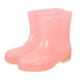 thumbnail image 1 of ShiShine Womens Solid Color Rain Boots with Waterproof Design for Outdoor Use Non-Slip and Durable, 1 of 4