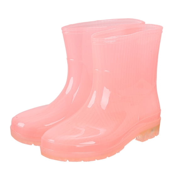 ShiShine Womens Solid Color Rain Boots with Waterproof Design for Outdoor Use Non-Slip and Durable