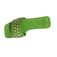 thumbnail image 1 of ShiShine Womens Stud Embellished Quilted Strap Flat Slide Sandals Summer Comfort Casual Daily Getaway Sandals, 1 of 8