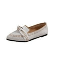 thumbnail image 1 of ShiShine Womens Summer Comfort Knit Pattern Bow Accent Pointed Toe Slip On Flats Casual Daily Shoes, 1 of 9