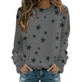 thumbnail image 1 of ShiShine Womens Sweatshirt Crew Neck Star Graphic Pullover Tops 2025 Fall Casual Long sleeve Oversized Sweatshirt, 1 of 4