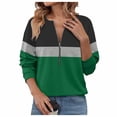 thumbnail image 1 of ShiShine Womens Sweatshirts Half Zip Pullover Tops Color Block Hoodies Fall Winter Clothes, 1 of 4