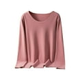 thumbnail image 1 of ShiShine Womens Thermal Tops Long Sleeve Round Neck Fall Winter Solid Thermal Shirts Soft Tops, 1 of 7