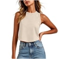 thumbnail image 1 of ShiShine Womens Workout Cropped Tank Tops Racerback Sleeveless Crewneck Running Yoga Active Shirts, 1 of 7