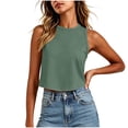 thumbnail image 1 of ShiShine Womens Workout Cropped Tank Tops Racerback Sleeveless Crewneck Running Yoga Active Shirts, 1 of 7