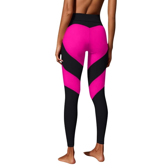 ShiShine Womens Yoga Leggings Hip Raise High Waist Leggings Color Block Workout Pants