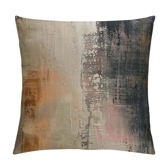 Shiartex Abstract Throw Pillow Covers, Modern Abstract Art Cushion Case for Home Living Room Decor,Retro Brown Pattern Decorative Throw Cushion Case White