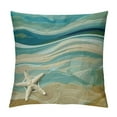 thumbnail image 1 of Shiartex  Abstract Throw Pillow Cushion Cover, Abstract Design Modern Illustration of Waves Starfish Sandy Beach Aquatic Theme, Decorative Accent Pillow Case White, 1 of 5