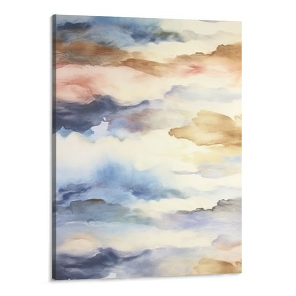 Shiartex Abstract Wall Art, Blue & Tan 16x20 Inch