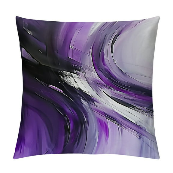 Shiartex Aesthetic Decorative Pillow Covers Purple and Gray Abstract Throw Pillows, Modern Abstract Outdoor Pillowcase Cushion Case Decor for Home Sofa Couch Bed White