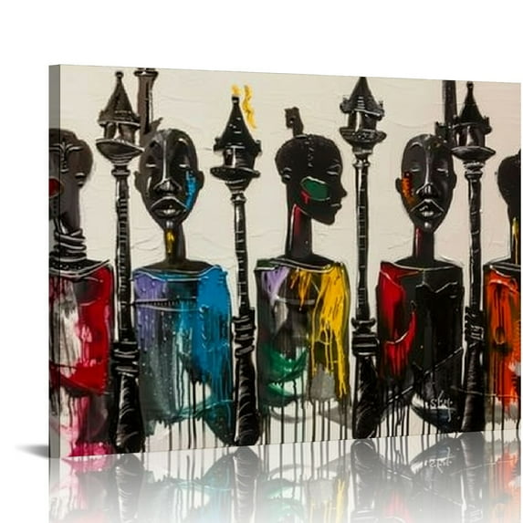 Shiartex African American Wall Art Indian Woman Decor Photo Paintings Abstract Decorative Artwork for Home Bedroom Bathroom Framed Ready to Hang 20x16 in/16x12 in