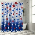 thumbnail image 1 of Shiartex American Flag Patriotic Shower Curtain for Bathroom 4th of July Independence Day Memorial Day Shower Curtain Set Blue Red Stars Bathroom Decor with Hooks Waterproof Fabric White, 1 of 7