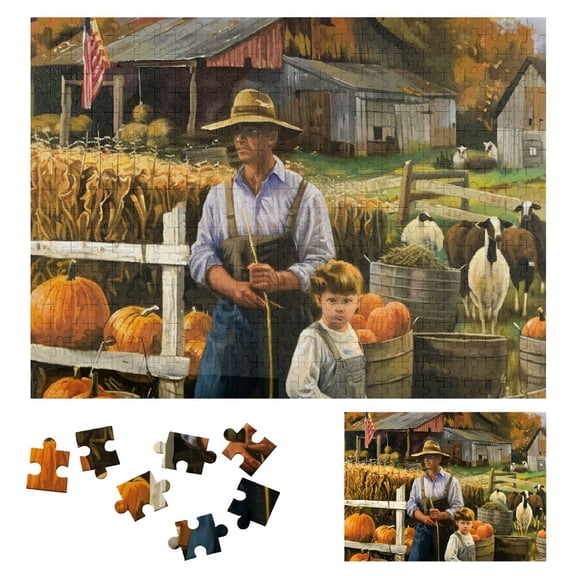 Shiartex Amish Pumpkin Patch - Jigsaw Puzzle Halloween 500 PCS