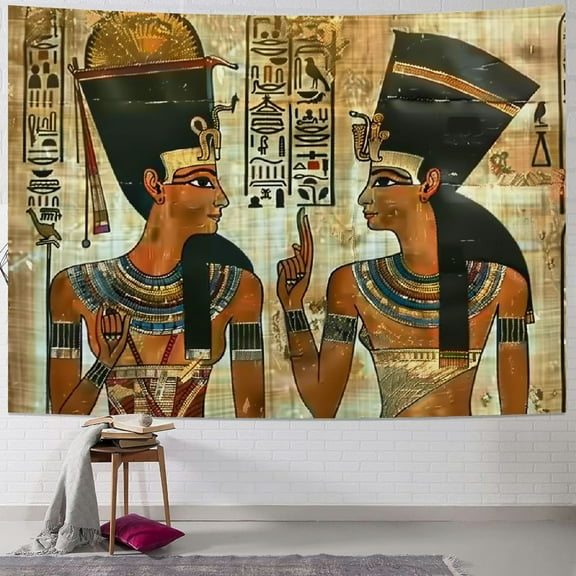 Shiartex Ancient Egyptian Tapestry Pharaoh Hieroglyphic Cool Mythology Egypt Religion Gods Carvings Historical Abstract Inspiring Esthetic Wall Hanging Bedroom Living Room Dorm Decor Painting