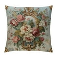 thumbnail image 1 of Shiartex Antique Rose Floral French Aubusson Rug Print Throw Pillow Covers Cozy Square Throw Pillow Case Home Decoration for Bed Couch Sofa Living Room Cushion Cover White, 1 of 5