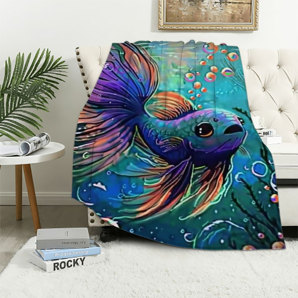 VODRM Roztomilá deka s liškou 60x50 palců - Měkká flanelová deka se zvířátky pro děti i dospělé, pro všechna roční období