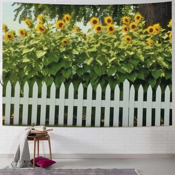 Shiartex  Background Sunflower Decor Carpet Trim Sunflower Outdoor Decor Summer Wall Tapestry Wedding Decor Out Door Decor Wall Hanging Wall Blanket Vinyl Roses Decorate 50x40inch