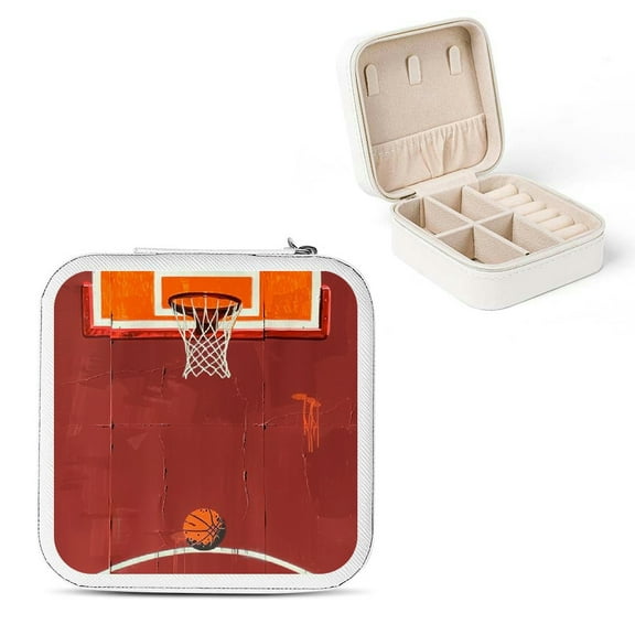 Shiartex Basketball Theme Jewelry Box for Necklace, Ring, Earring Storage - Ideal Gift for Various Occasions White