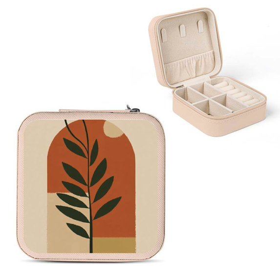 Shiartex Bauhaus Jewelry Box Travel Storage For Necklaces Rings Earrings Pink