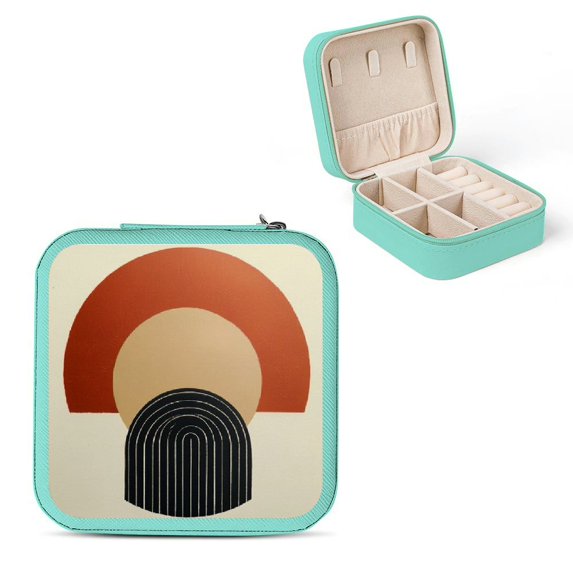 Shiartex Bauhaus Mini Jewelry Box Organizer for Necklace, Ring, Earring - Valentine's Day & Anniversary Gifts Green