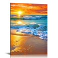 thumbnail image 1 of Shiartex  Beach Decor Ocean Wall Art Beach at Sunrise Picture Print on Canvas Beach Art for Wall Beach Canvas Wall Art Beach Wall Art Beach Theme Decor Beach Art 16x20 in/12x16 in, 1 of 4