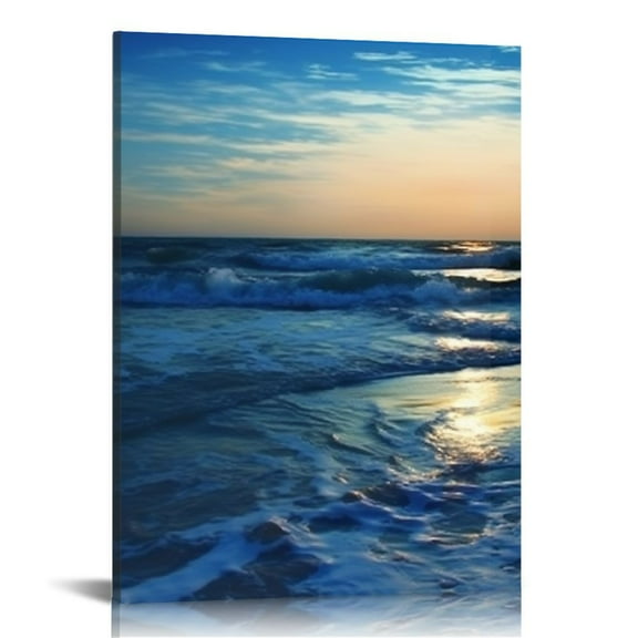 Shiartex  Beach Pictures Wall Art Beach Canvas Wall Art Beach Wall Art Beach Art Picture Print on Canvas Wall Art Beach Sea Pictures for Wall for Home Decor Ready to Hang 16x20 in/12x16 in