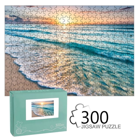 Shiartex Beach Puzzles for Adults Sunrise Shore Fish Jigsaw Puzzle, Turquoise Ocean Scene, Relaxing Family Game, Home Decor Gift for Adults, Couples