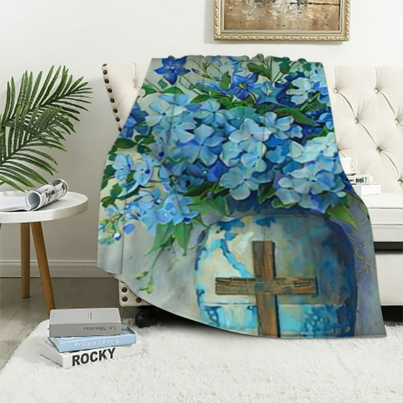 Shiartex Bible Verse Religious Throw Blanket Christian Gifts for Women Girls Ultra Soft Cozy Scripture Hummingbird Flannel Flower Floral Blankets Lightweight Fuzzy Warm Party Blanket 50x60in