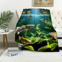 Shiartex Bioluminescent Fish Throw Blanket Bedding Cozy Lightweight for Couch Sofa Bed All Seasons Exquisite Gifts 40x50in