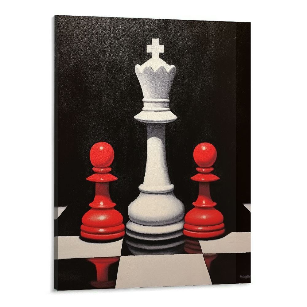 Shiartex Black and White Game Room Decor Wall Art International Chess
