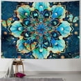 thumbnail image 1 of Shiartex  Blue Mandala Tapestry Psychedelic Bohemian Tapestries Hippie Moth Wall Decor Aesthetic Floral Tapestry Sun And Moon Tapestry Wall Hanging for Bedroom Painting, 1 of 6
