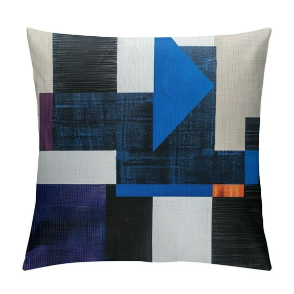 Shiartex Blue Throw Pillows for Couch Black Gray White Silver Boho Decorative Pillow Covers Abstract Geometric Modern Pillowcases for Bed Bedroom 12x12in
