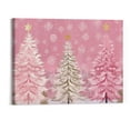 thumbnail image 1 of Shiartex Blush Pink Tree Wall Art For Living Room/Bedroom, Canvas Bathroom Decor Wall Art Kitchen Office Framed Wood Oil Painting Picture, Christmas Winter Golden Snowflake 20x16 Inch, 1 of 3
