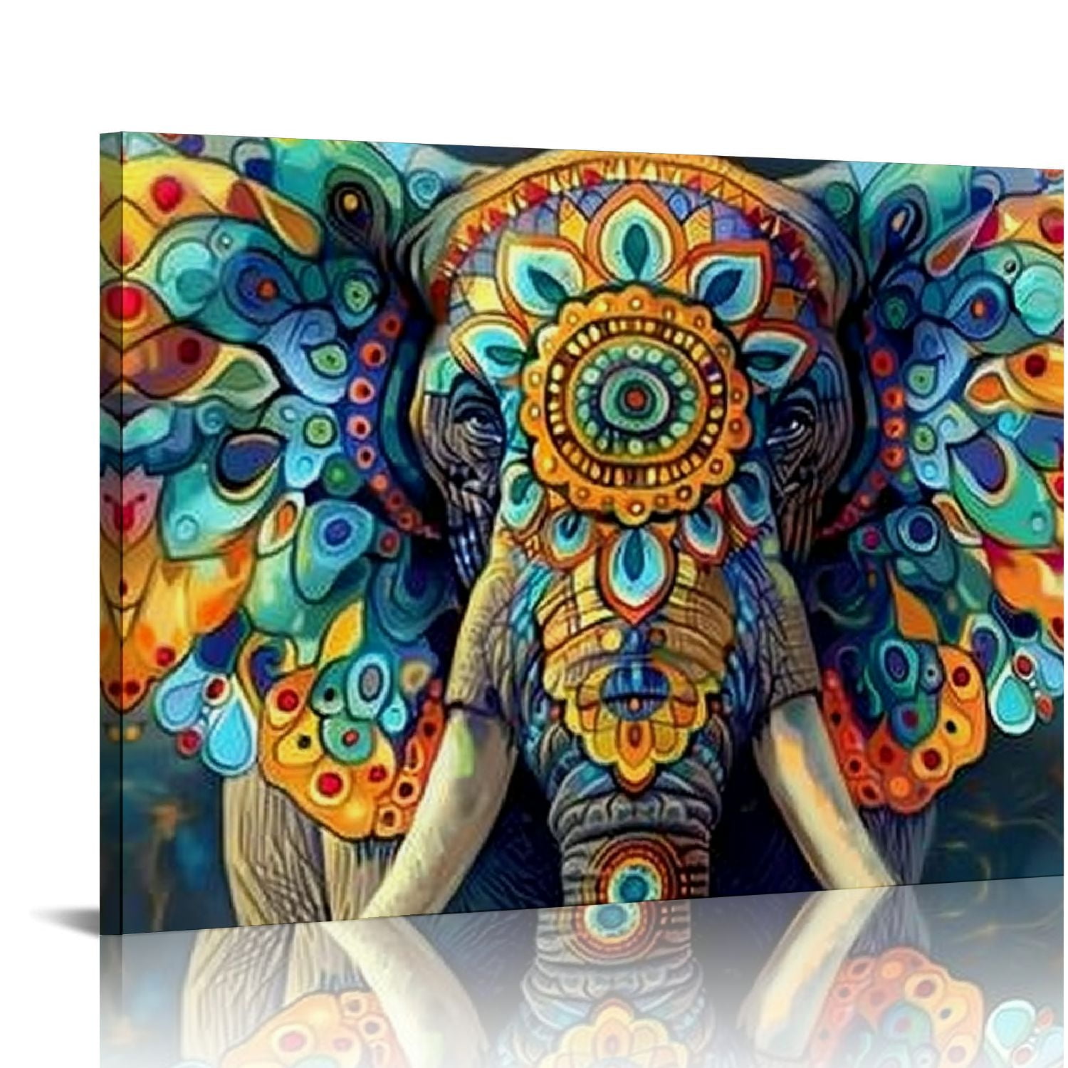 Shiartex Bohemian Elephant Picture Wall Art Colorful Animal Elephant ...