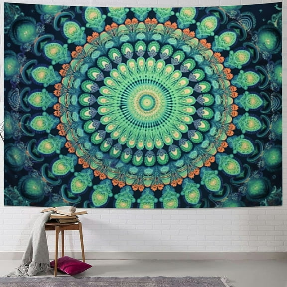 Shiartex Bohemian Mandala Tapestry Hippie Tapestries Psychedelic Peacock Boho Tapestry Wall Hanging for Bedroom 40x30inch