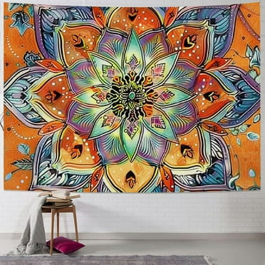 Shiartex Bohemian Tapestry Wall Hanging Mysterious Mandala Tapestry Aesthetic Tapestry Psychedelic Vintage Wall Hanging Decor Tapestry Bohemian Hippie Home Decor for Bedroom Living Room Dorm Painting