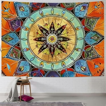 Shiartex Bohemian Tapestry Wall Hanging Mysterious Mandala Tapestry Aesthetic Tapestry Psychedelic Vintage Wall Hanging Decor Tapestry Bohemian Hippie Home Decor for Bedroom Living Room Dorm Painting