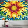 thumbnail image 1 of Shiartex  Boho Floral Tapestry Wall Hanging Colorful Flowers Tapestry Music Festival Accessories Sunflower Tapestry for Bedroom Aesthetic Living Room Dorm Home Decor  40x30inch, 1 of 6