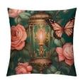 thumbnail image 1 of Shiartex  Butterflies and Blooming Roses，Pillow Cover Printed Pillowcase Square Decorative Cushion Cover Soft for Car Sofa Bed Couch Room ，Pink, 1 of 5