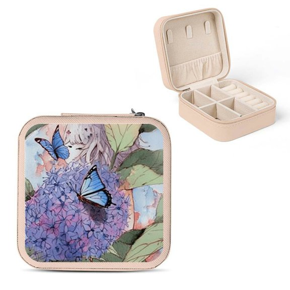 Shiartex Butterfly Flower Watercolor Jewelry Box for Necklace, Ring, Earring - Gift for Friendship Day & Valentine's Day Pink