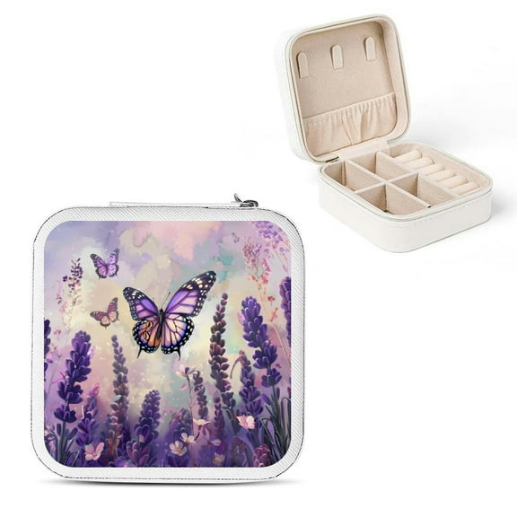 Shiartex Butterfly Flowers Fantasy Art Jewelry Box for Necklace, Ring, Earring Storage, Friendship Day Gifts White