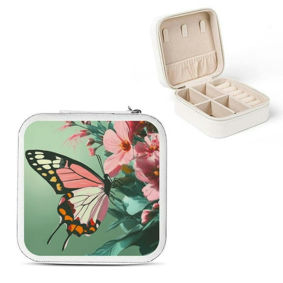Shiartex Butterfly Flowers Jewelry Box Organizer for Necklace, Ring, Earring - Ideal Valentine's Day & Friendship Day Gifts White