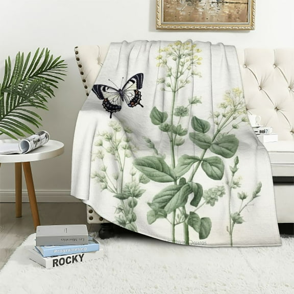 Shiartex Butterfly Throw Blanket Bedding Cozy Lightweight for Couch Sofa Bed Adults All Seasons Gift 40x50in
