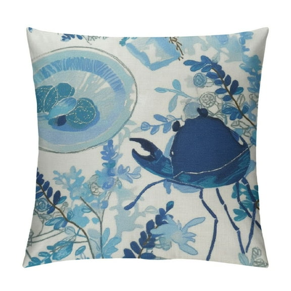 Shiartex C&F Home Crab Crescent Bay Throw Pillow for Patio Couch Sofa 12x12in