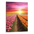 thumbnail image 1 of Shiartex  Canvas Print Wall Art Netherlands Sunset Vibrant Tulip Fields Nature Wilderness Photography Realism Decor Landscape Relax/Calm Zen Multicolor for Living Room, Bedroom, Office -16x20In, 1 of 3