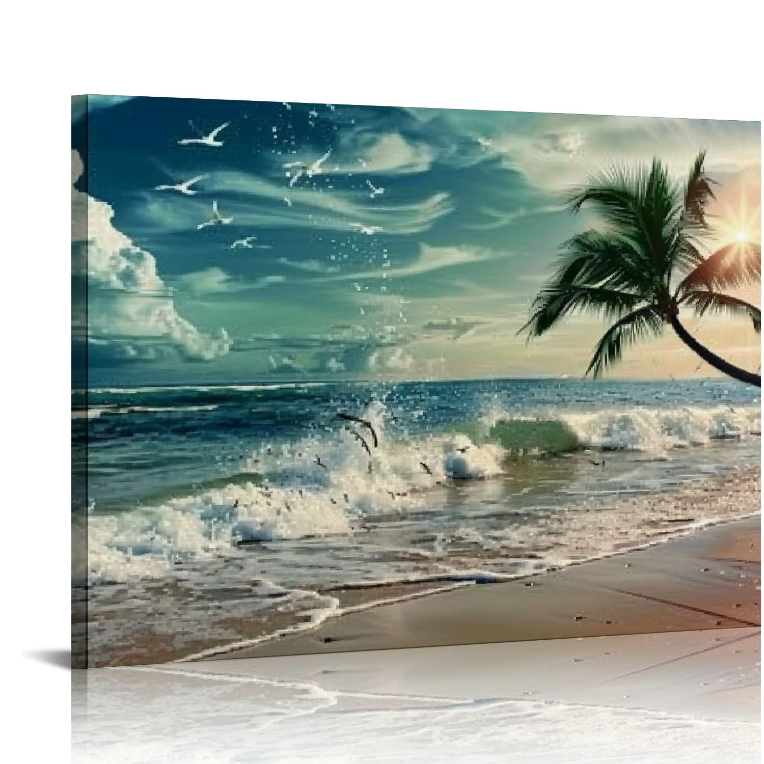 Shiartex Canvas Wall Art Beach Ocean Prints Art Coast Sunset Sea ...