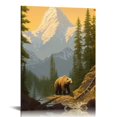 thumbnail image 1 of Shiartex  Canvas Wall Art Decor Grizzly Bear for Bedroom Living Room Forest Rocky Mountain Modern Canvas Artwork Contemporary Picture Prints for Office Wall Decoration 16x20 in/12x16 in, 1 of 4