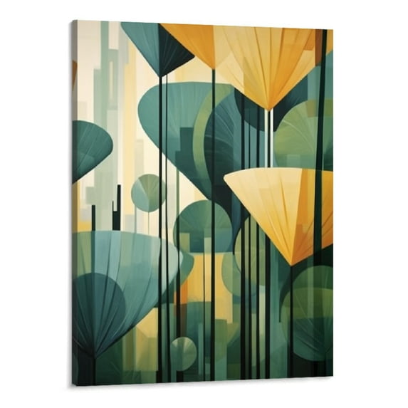 Shiartex Canvas Wall Art Decor for Living Room, Colorful Geometric Figure Room Decor Paintings for Bathroom Bedroom Framed Canvas Prints Home Kitchen Decor 16x20 Inch