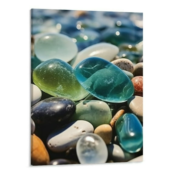 Shiartex Canvas Wall Art Picture 16x20in for Living Room Bedroom Fall Decor Beach Rock 16x20in